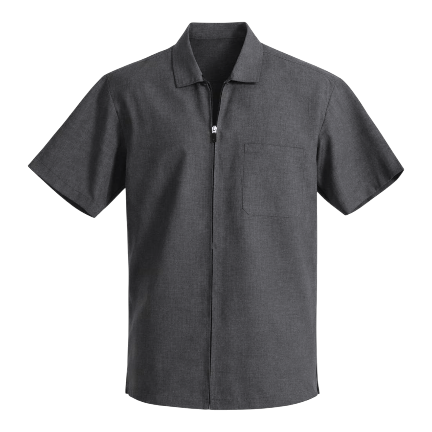 Camisa de trabajo de hombre de manga corta – Botones frontales y bolsillo en el pecho