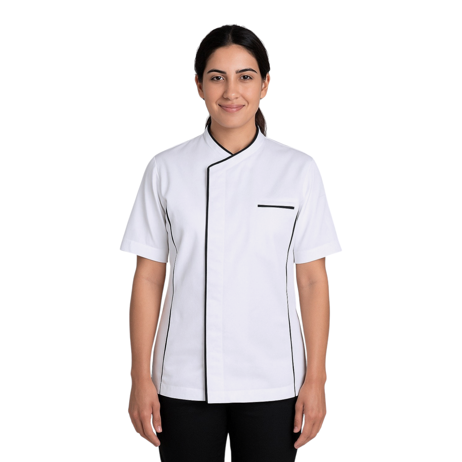 Chaqueta de chef de manga corta – transpirable comoda y versátil.