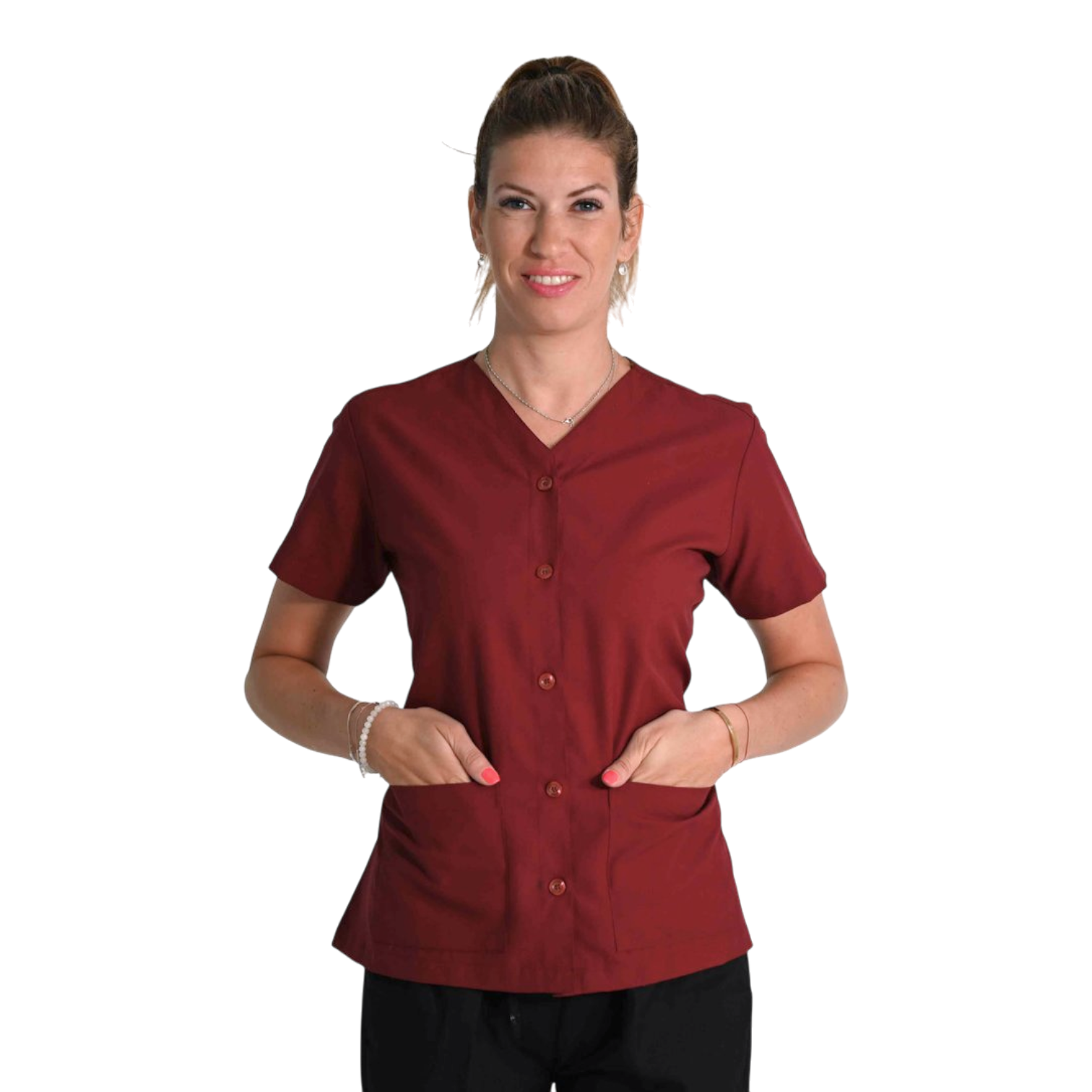 Camisa Uniformpro Mujer - Cuello Pico