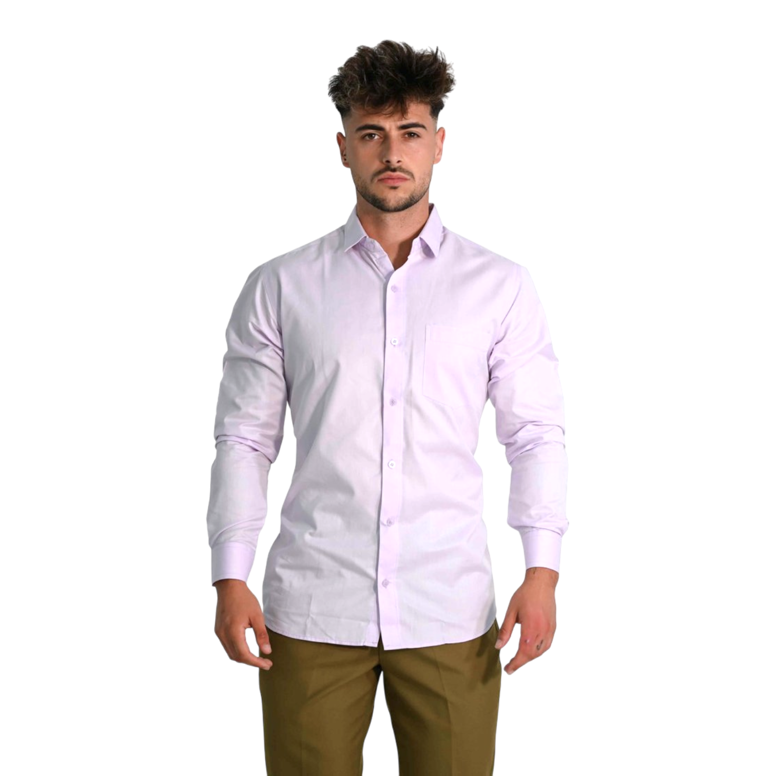 Conjunto para hotel – camisa de manga larga con botones + pantalón