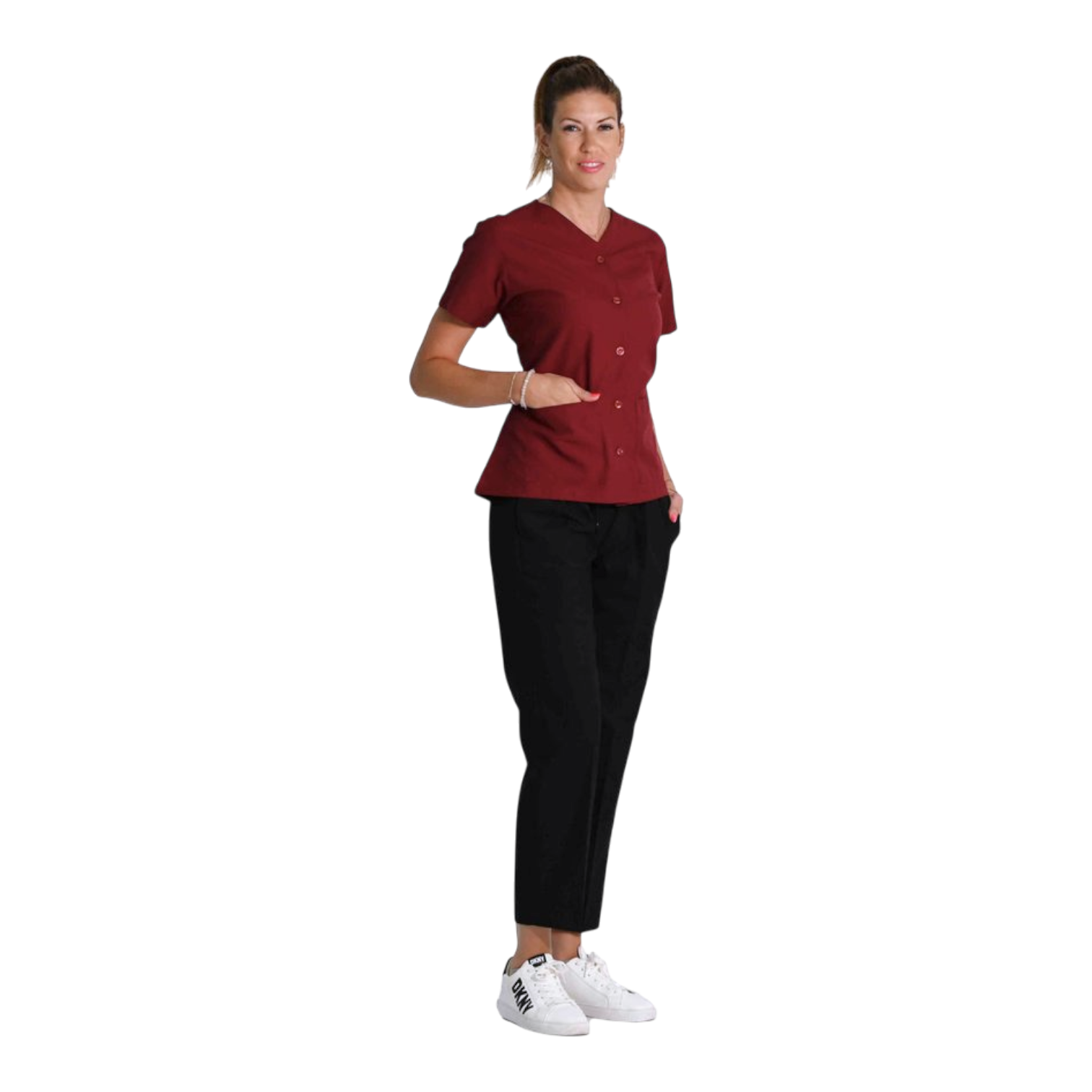 Camisa Uniformpro Mujer - Cuello Pico