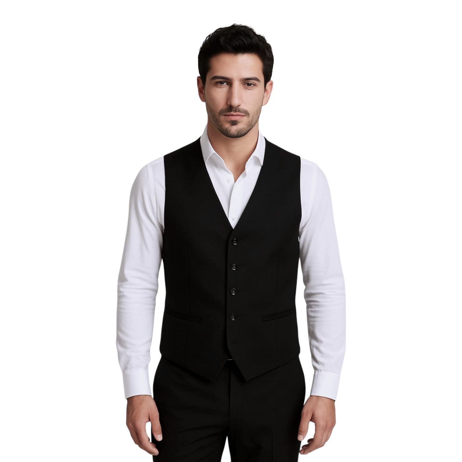 Chaleco de hostelería para uniformes de camareros, parte de un conjunto de servicio profesional.