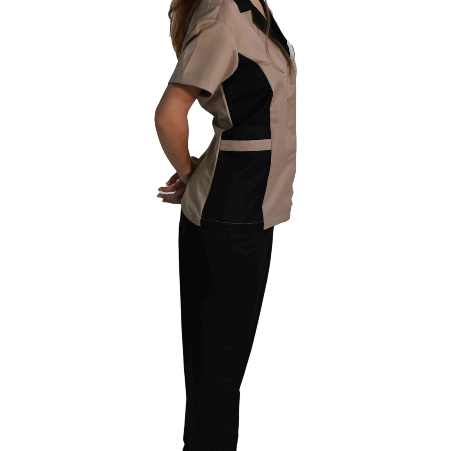 Conjunto de uniforme para hotel – blusa de manga corta y pantalón.