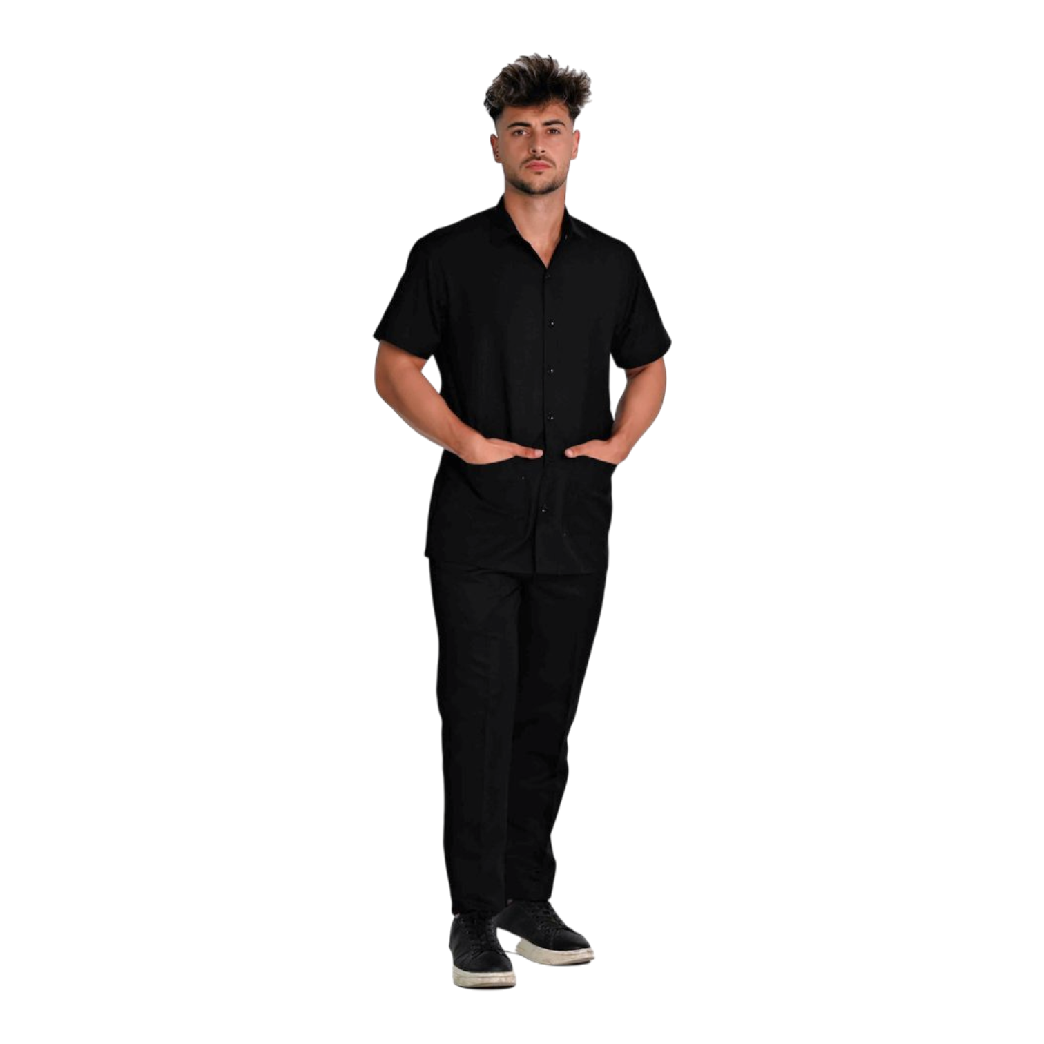 Camisa de trabajo de manga corta para ropa corporativa y equipos de oficina.