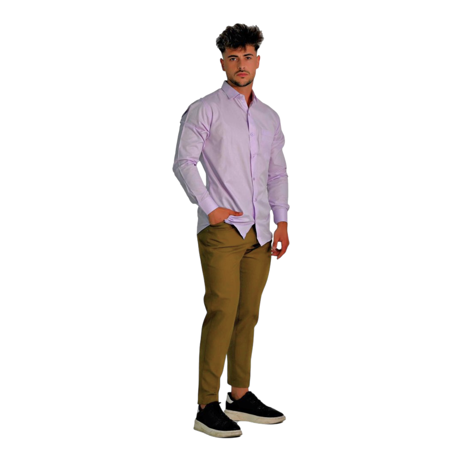 Conjunto para hotel – camisa de manga larga con botones + pantalón