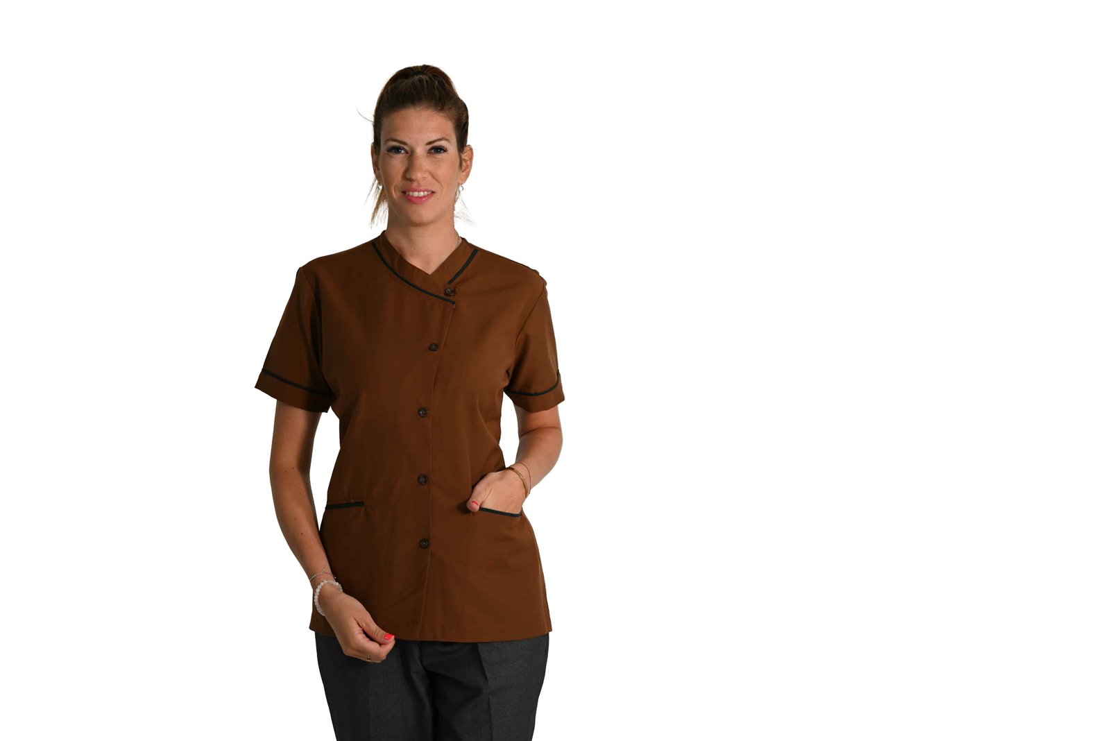 Workwear Set – short-sleeve V-neck shirt & suiting pants Workwear Set – short-sleeve V-neck shirt & suiting pants